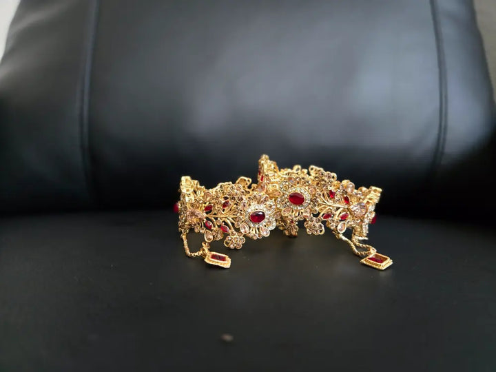 Navrattan Shahkar Bangle - Ruby - Hoor Jewels