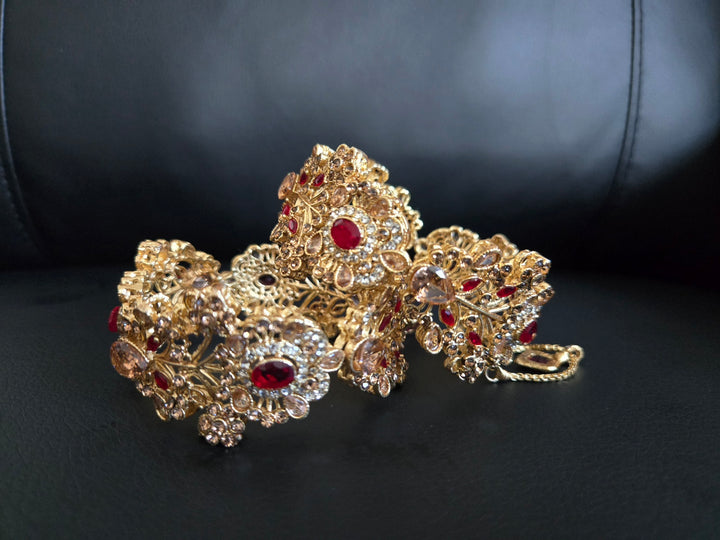 Navrattan Shahkar Bangle - Ruby - Hoor Jewels