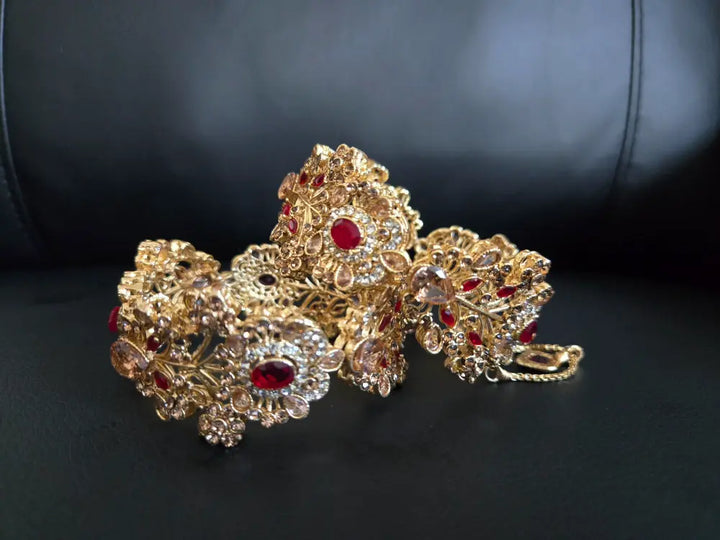 Navrattan Shahkar Bangle - Ruby - Hoor Jewels