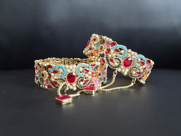 Traditional Naurattan Bangle - Hoor Jewels