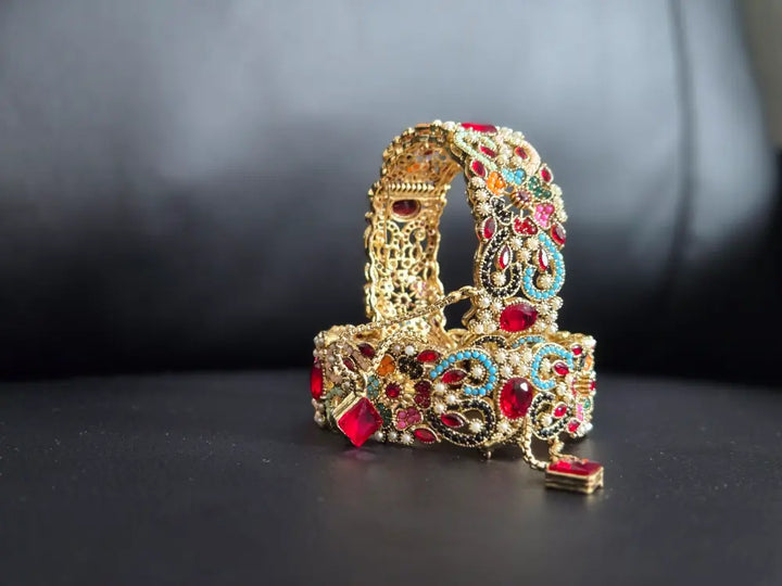 Traditional Naurattan Bangle - Hoor Jewels
