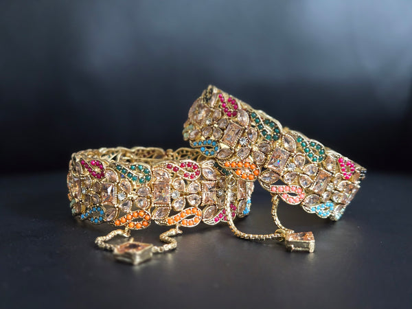 Navrattan Sitara Bangle - Hoor Jewels