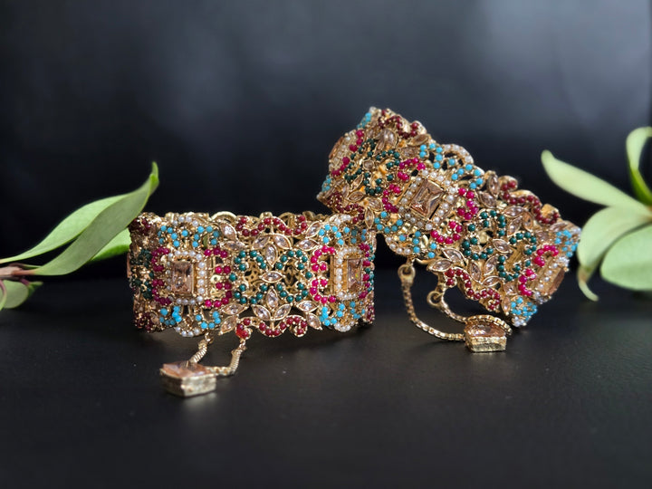Navrattan Elegance Bangle - Hoor Jewels