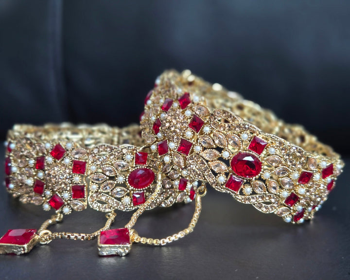Zirconia Ruby Bangle - Hoor Jewels