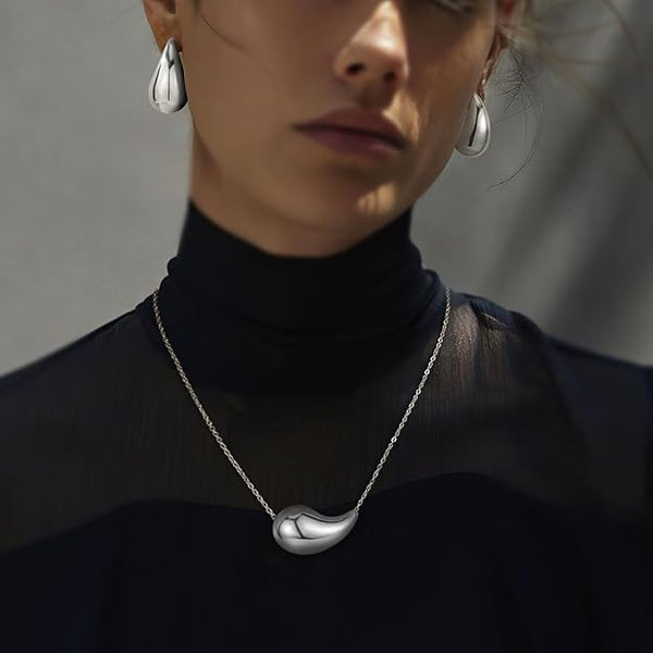 Teardrop Drop Earrings & Necklace
