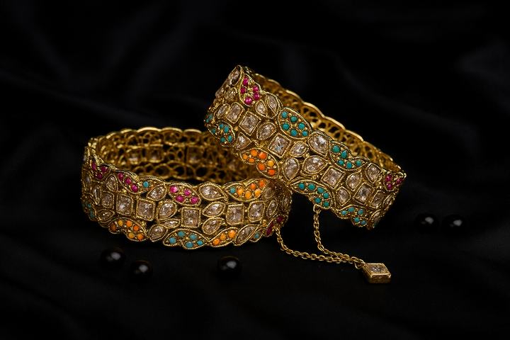 Navrattan Sitara Bangle - Hoor Jewels