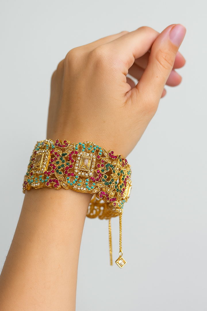 Navrattan Elegance Bangle - Hoor Jewels
