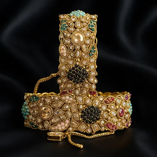 Navrattan Classic Bangle - Hoor Jewels