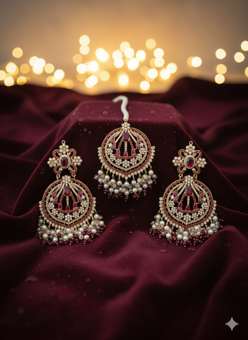 Noor Ruby-Pearl Set – Hoor Jewels