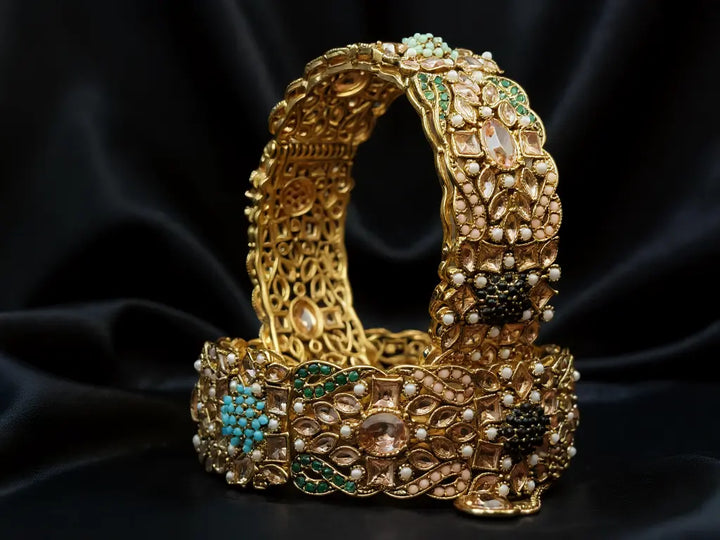 Navrattan Classic Bangle - Hoor Jewels