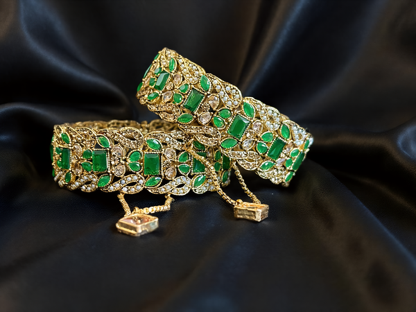 Zircon Emerald Royal Bangle - Hoor Jewels