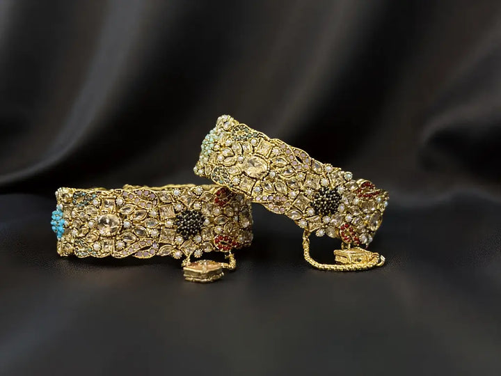 Navrattan Classic Bangle - Hoor Jewels