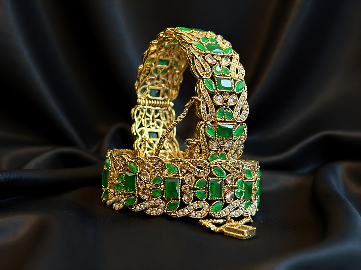 Zircon Emerald Royal Bangle - Hoor Jewels