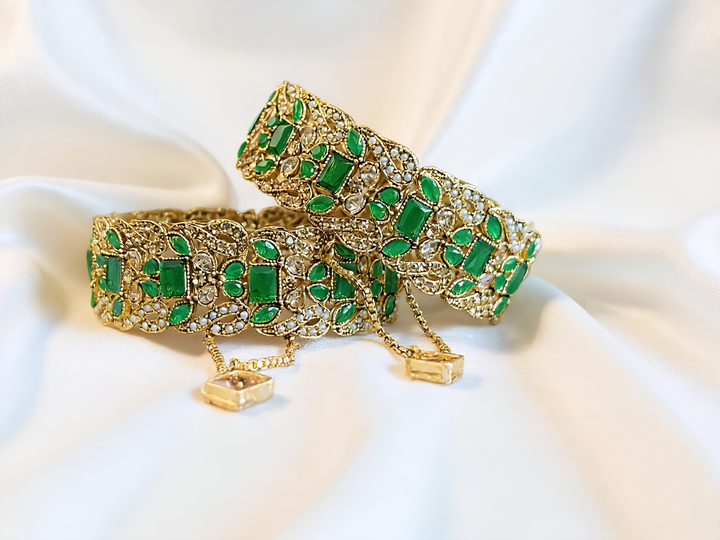 Zircon Emerald Royal Bangle - Hoor Jewels