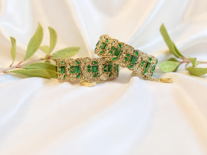 Zircon Emerald Royal Bangle - Hoor Jewels
