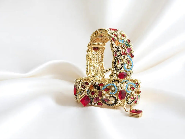 Traditional Naurattan Bangle - Hoor Jewels