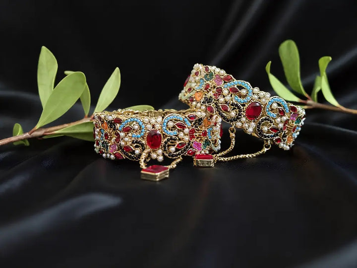 Traditional Naurattan Bangle - Hoor Jewels