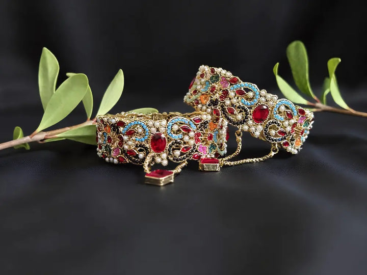 Traditional Naurattan Bangle - Hoor Jewels