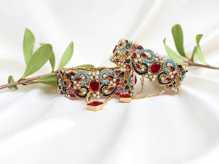 Traditional Naurattan Bangle - Hoor Jewels