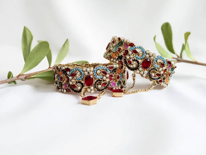 Traditional Naurattan Bangle - Hoor Jewels