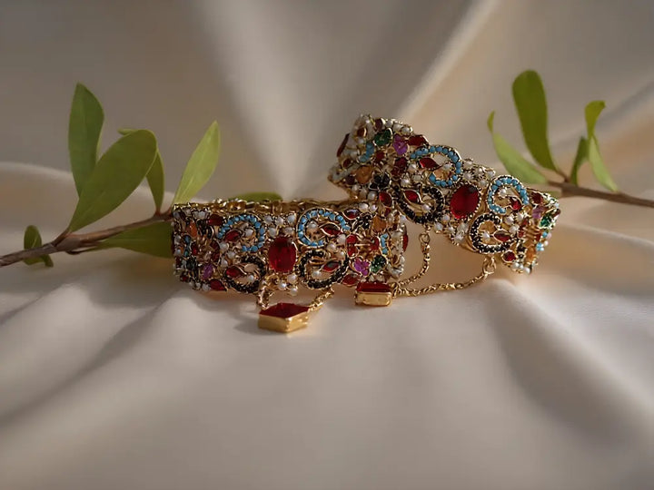 Traditional Naurattan Bangle - Hoor Jewels