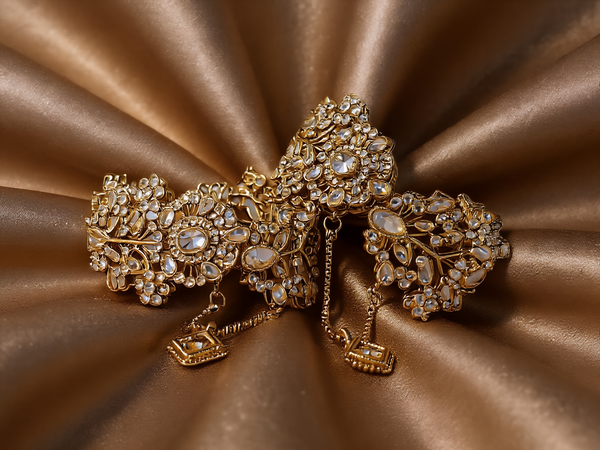 Navrattan Shahkar Bangle – Champagne - Hoor Jewels