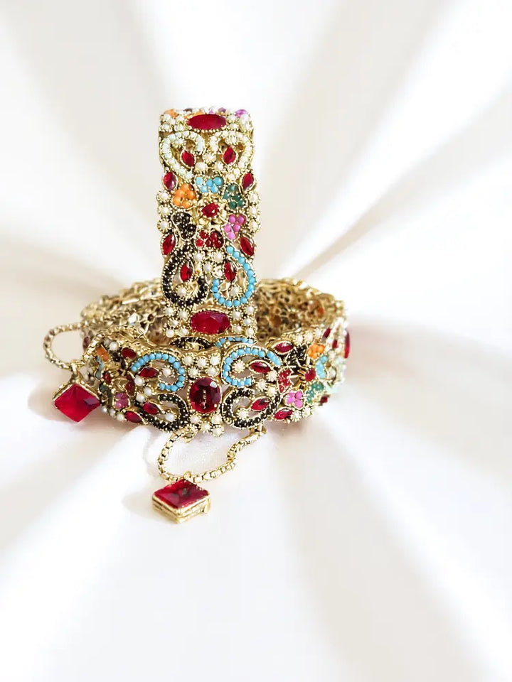 Traditional Naurattan Bangle - Hoor Jewels