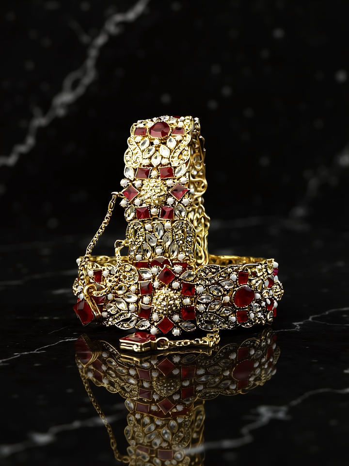 Zirconia Ruby Bangle - Hoor Jewels