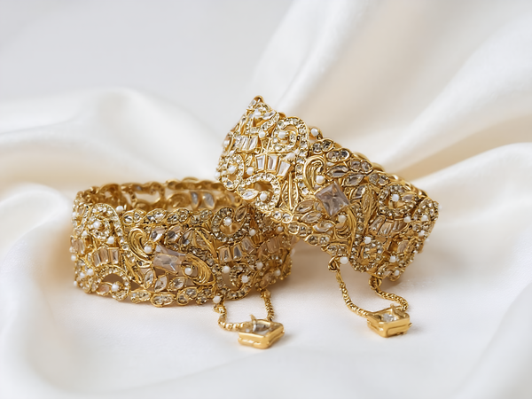 Royal Zircon Bangle (Champagne Color) - Hoor Jewels