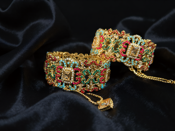 Navrattan Elegance Bangle - Hoor Jewels