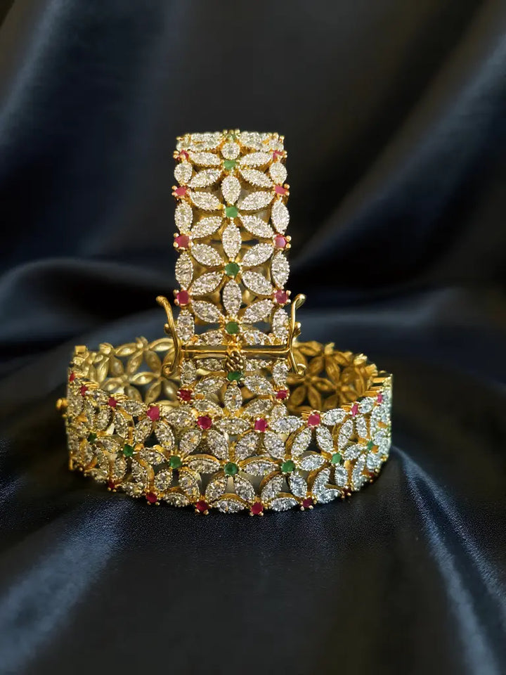 Elegant Multi-Color Floral Bangle - Hoor Jewels