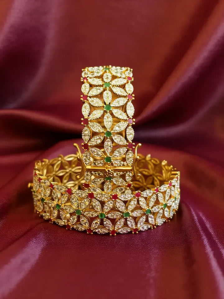 Elegant Multi-Color Floral Bangle - Hoor Jewels