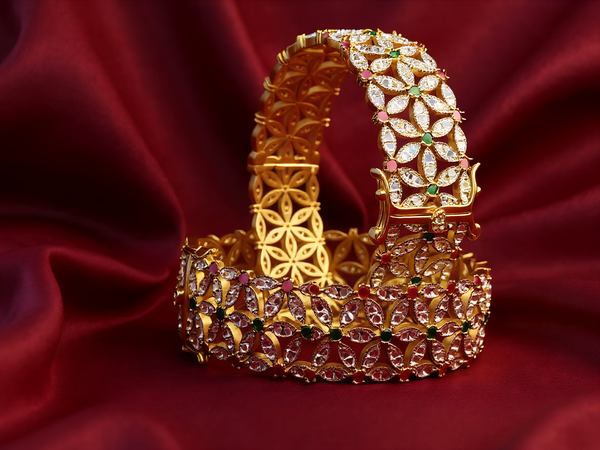 Traditional Naurattan Bangle - Hoor Jewels