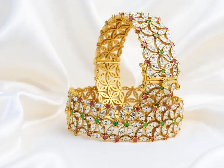 Elegant Multi-Color Floral Bangle - Hoor Jewels