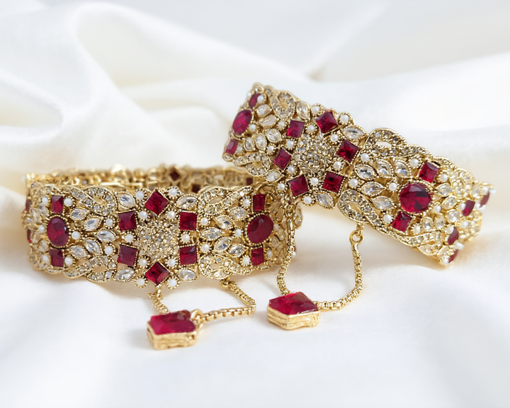 Zirconia Ruby Bangle - Hoor Jewels
