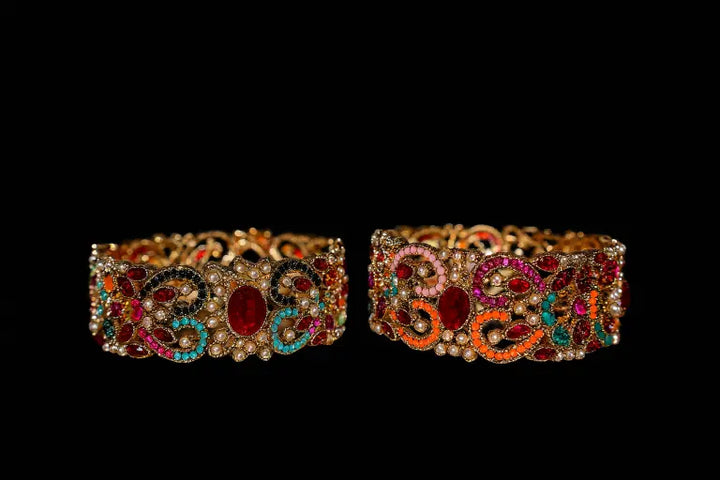 Traditional Naurattan Bangle - Hoor Jewels