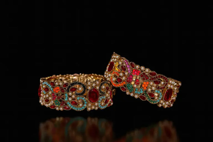 Traditional Naurattan Bangle - Hoor Jewels
