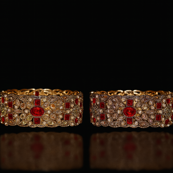 Zirconia Ruby Bangle - Hoor Jewels
