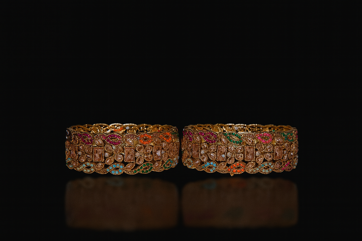 Navrattan Sitara Bangle - Hoor Jewels
