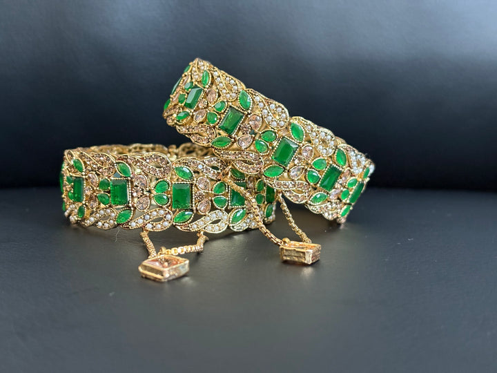 Zircon Emerald Royal Bangle - Hoor Jewels