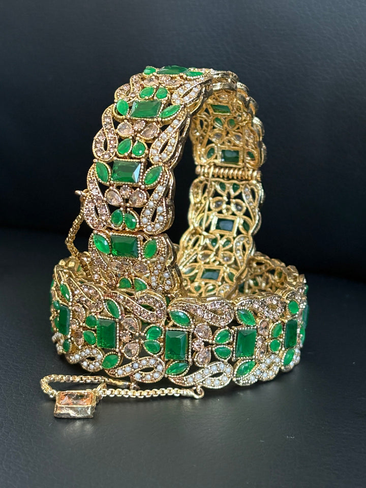 Zircon Emerald Royal Bangle - Hoor Jewels