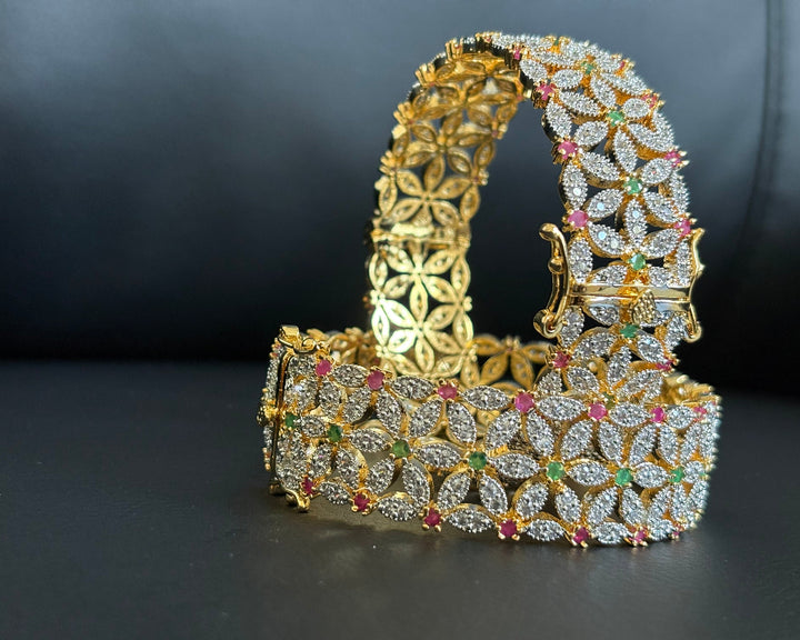 Elegant Multi-Color Floral Bangle - Hoor Jewels