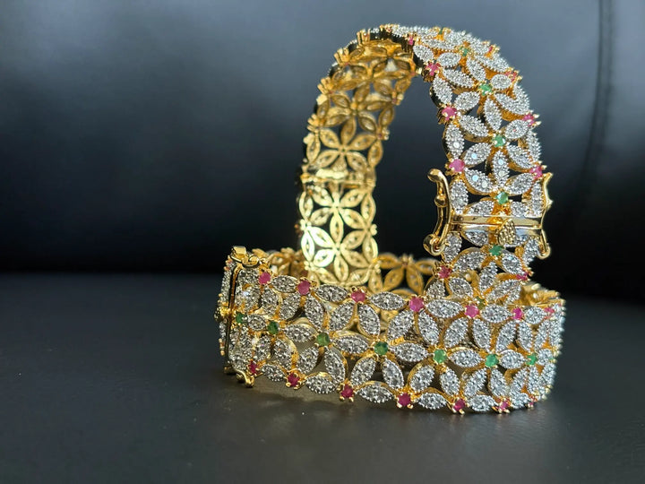 Elegant Multi-Color Floral Bangle - Hoor Jewels