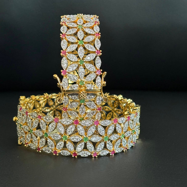 Elegant Multi-Color Floral Bangle - Hoor Jewels