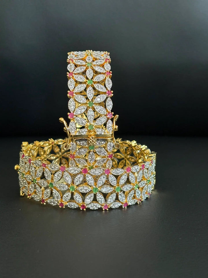 Elegant Multi-Color Floral Bangle - Hoor Jewels