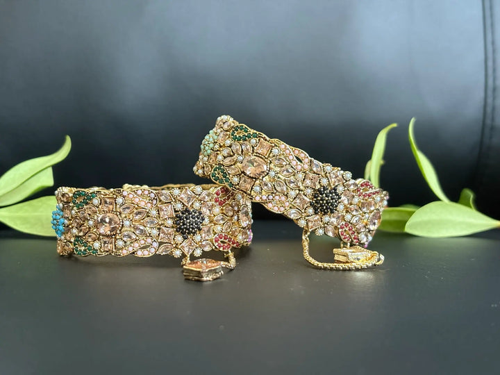 Navrattan Classic Bangle - Hoor Jewels