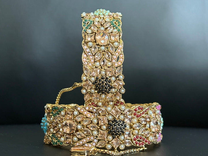 Navrattan Classic Bangle - Hoor Jewels