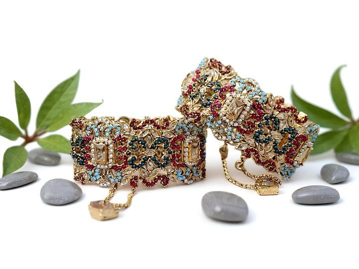 Navrattan Elegance Bangle - Hoor Jewels