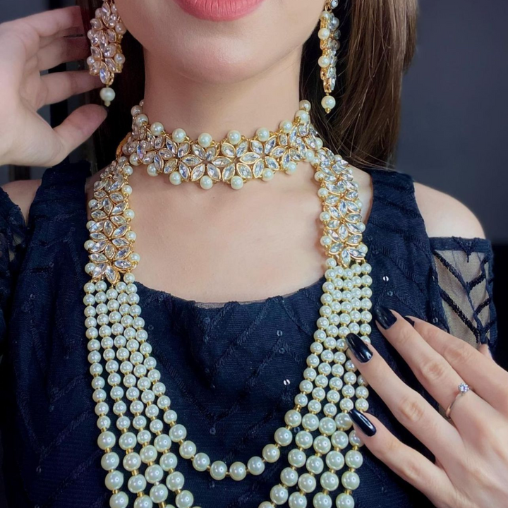 Elegant Imperial Bridal Kundun Set - Hoor Jewels