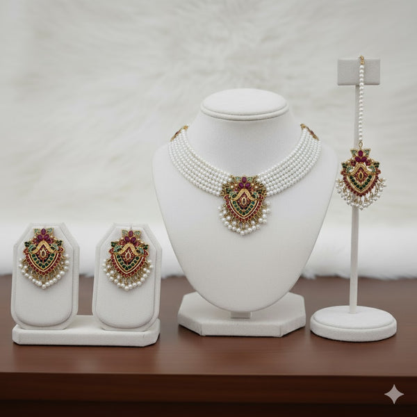 Twisted Naurattan Choker Set (ruby)